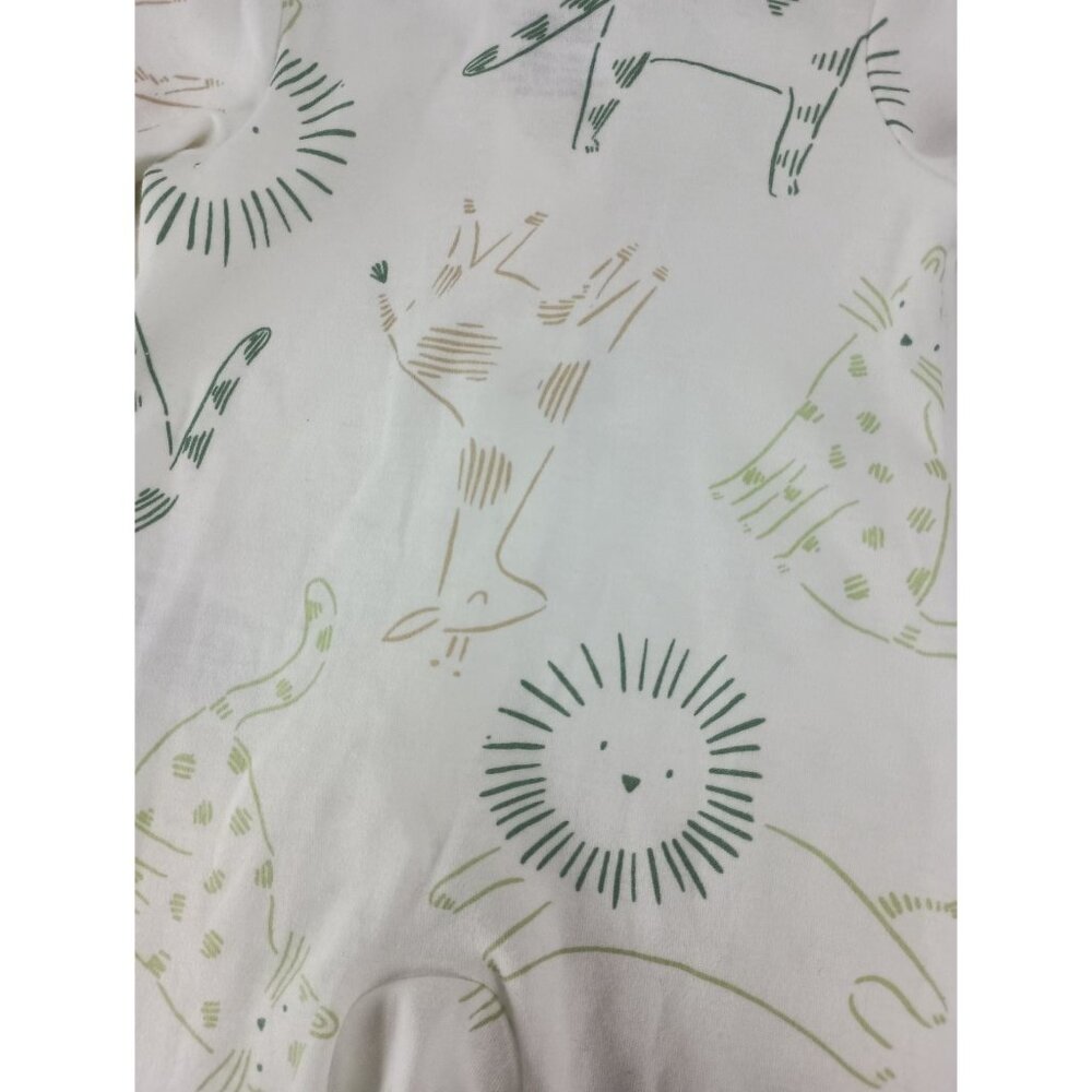 Carter's Baby Animals 2-Way Zipper Footie Pajamas Sz.3M White Sleep & Play - Picture 3 of 4